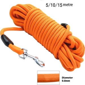 5M/10M/15M Heavy Duty Nylon Dog Leash - Ideal for Recall & Agility Training Tailored, Suitable for Medium to Large Dogs